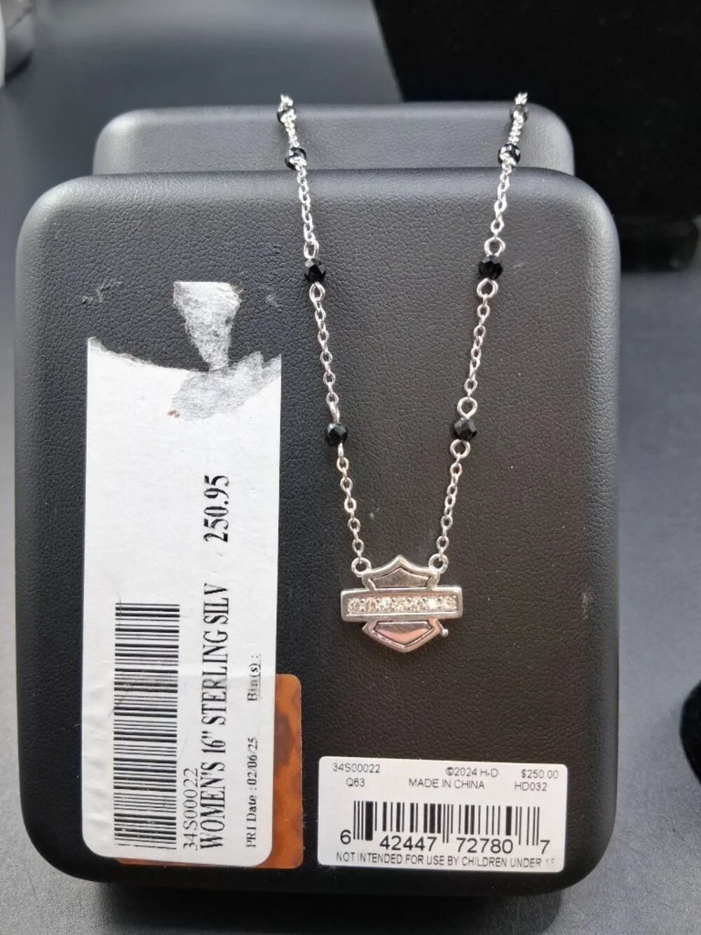 Sterling Silver Womens Necklace & Earring Set Harley-Davidson Logo Design